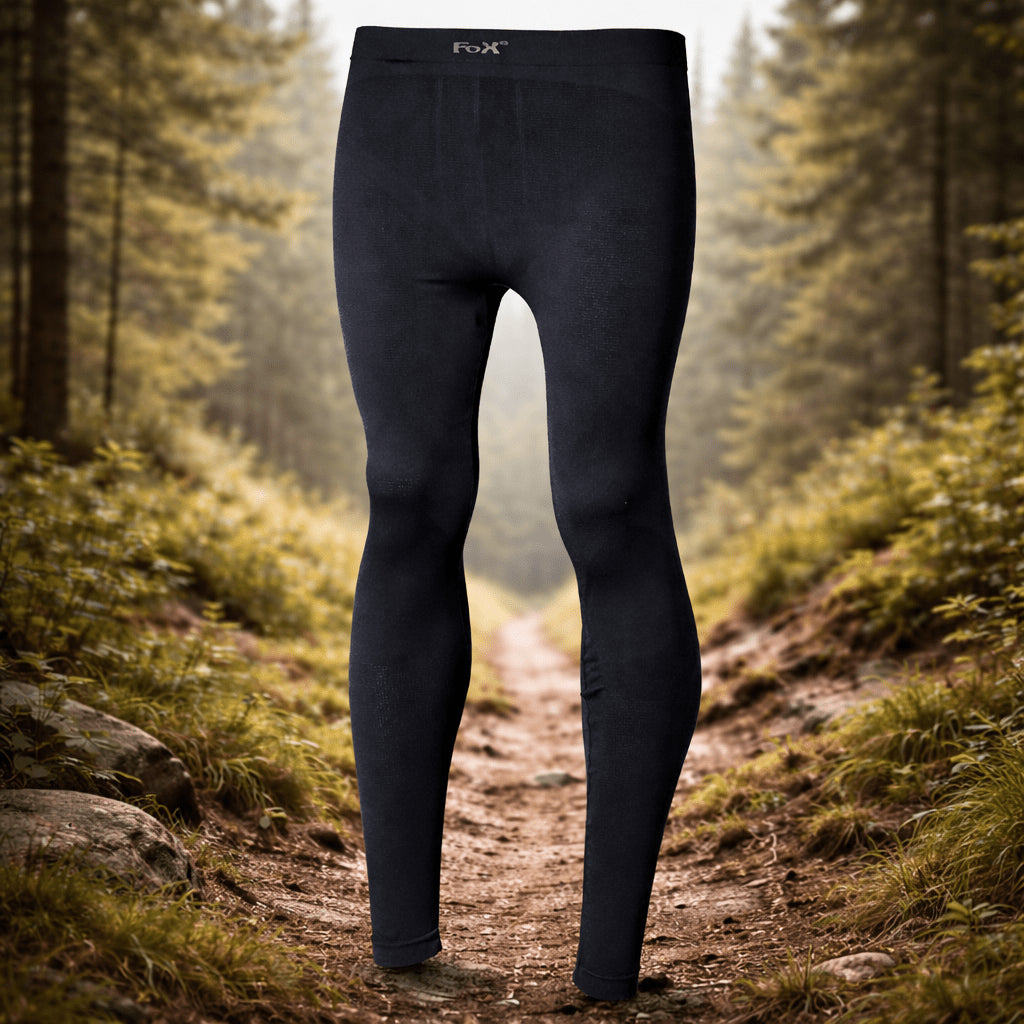 Calzoncillos térmicos Fox Outdoor Tejido elástico transpirable Secado rápido Negro