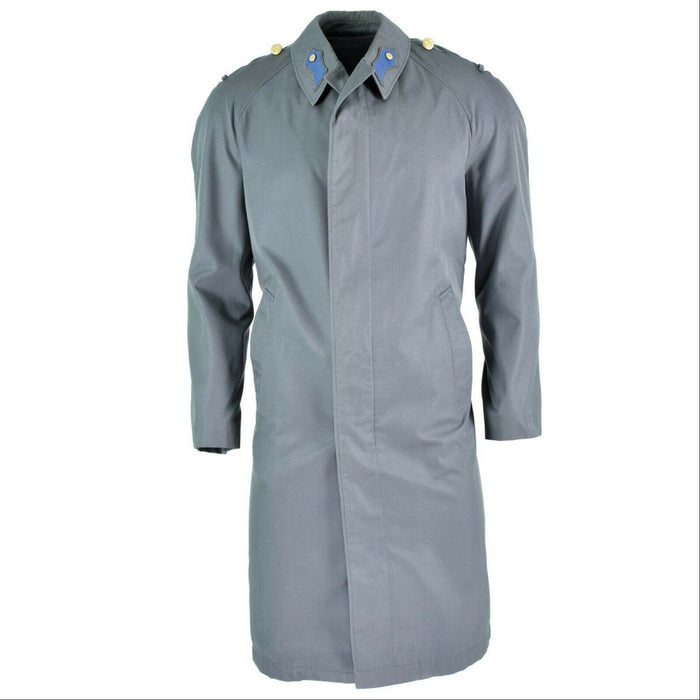Genuino abrigo del ejército austriaco gabardina militar chaqueta larga gris - GoMilitar