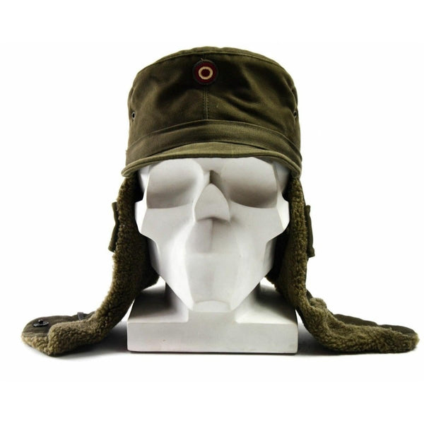 Genuine Austrian Army Military Winter Cap Olive O.D Insignia Badge hat - GoMilitar