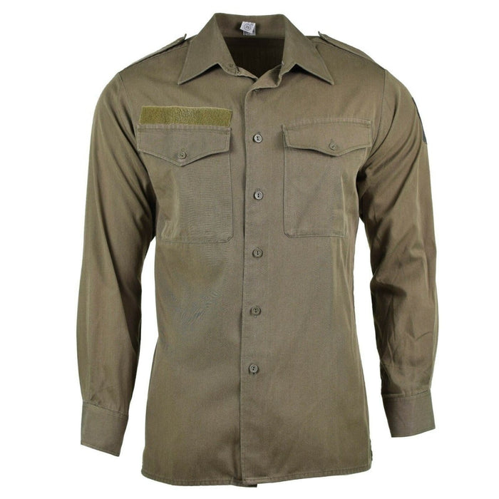 Camisa genuina del ejército austriaco M65 O.D Combate militar manga larga Oliva BDU - GoMilitar