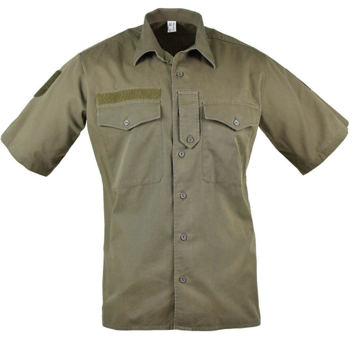 Camisa genuina del ejército austríaco M65 O.D Combate militar Manga corta Oliva BDU - GoMilitar