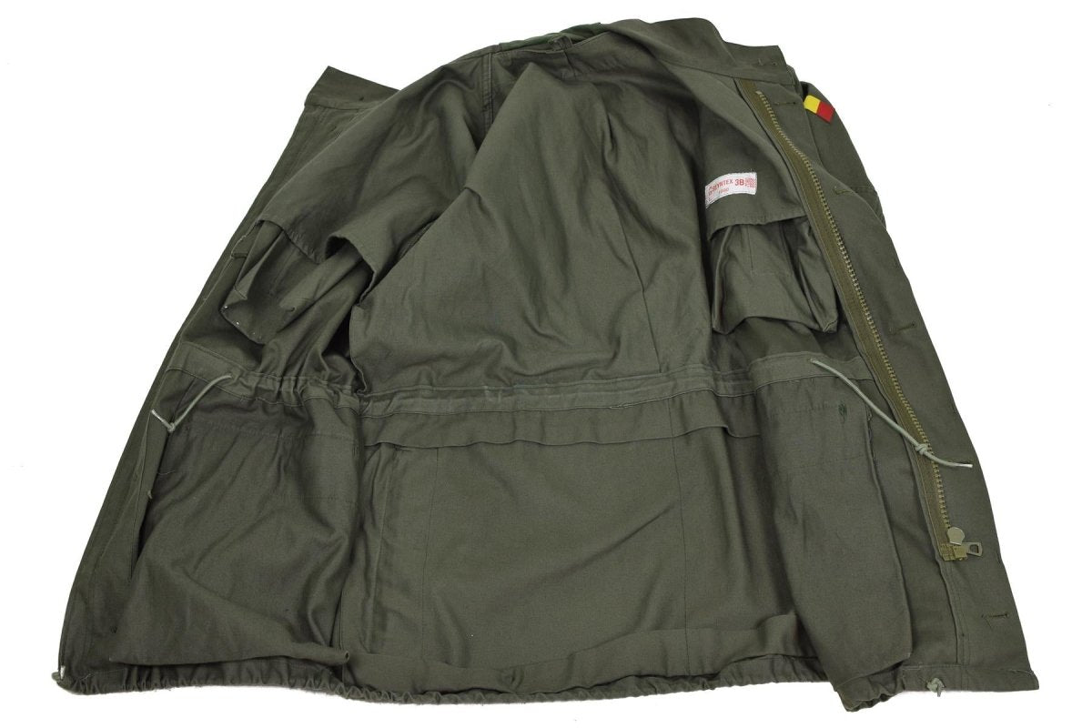 Jaqueta de campo del ejército belga genuino M64 Oliva de parka de algodón de algodón militar nuevo