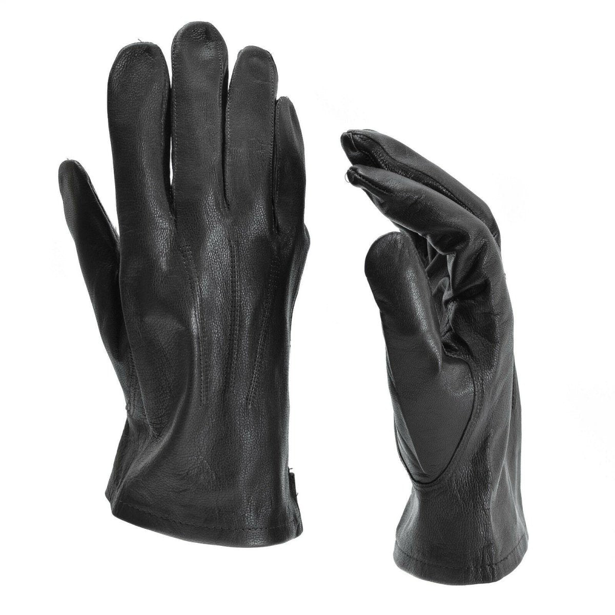 Guantes del ejército belga genuino de cuero marrón negro marrón militar con el dedo completo de los dedos excedentes
