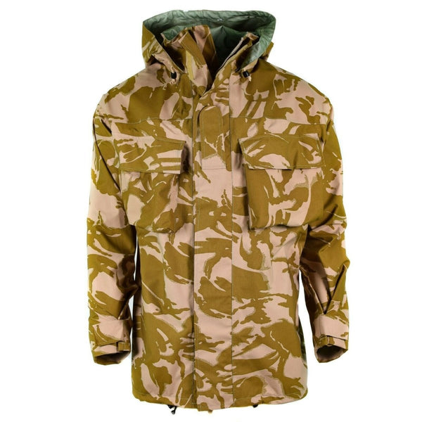 Genú de la chaqueta de combate del ejército británico CAMO DESERT MVP GORETEX RAVER IMPRESIÓN NUEVO