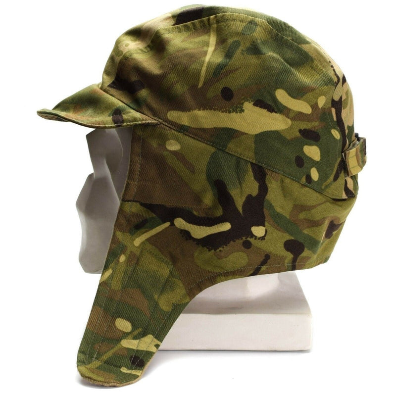 British Army MTP camo waterproof Gore Tex paratrooper cap with lined cold weather protection, durable and practical design