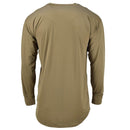 Back view of Genuine British Army brown MTP thermal undershirt, breathable and lightweight military surplus layer