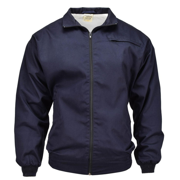 Chaqueta de chándal bomber azul de las Fuerzas Aéreas Reales Británicas RAF con cremallera frontal y puños y bajo elásticos