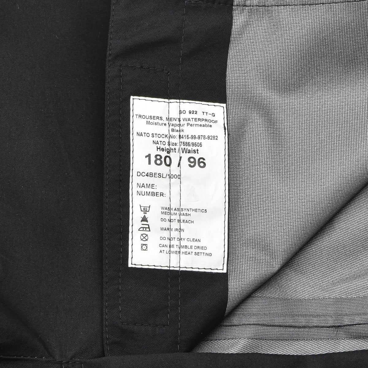 Pantalones de policía metropolitanos genuinos de la policía impermeable al aire libre Pantalones negros