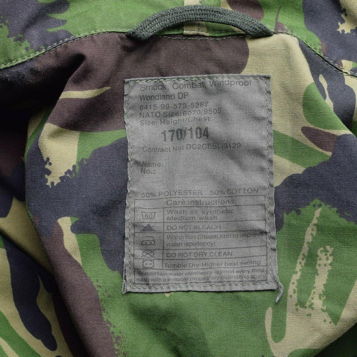 Genuine British Military Combat Smock Field Field Chaqueta con capucha a prueba de viento DPM CAMO