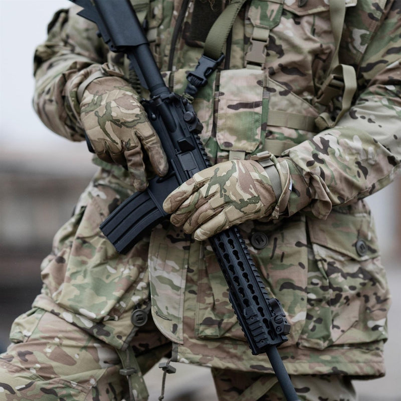 Genuine British military tactical leather gloves lightweight MTP hand protection - GoMilitar