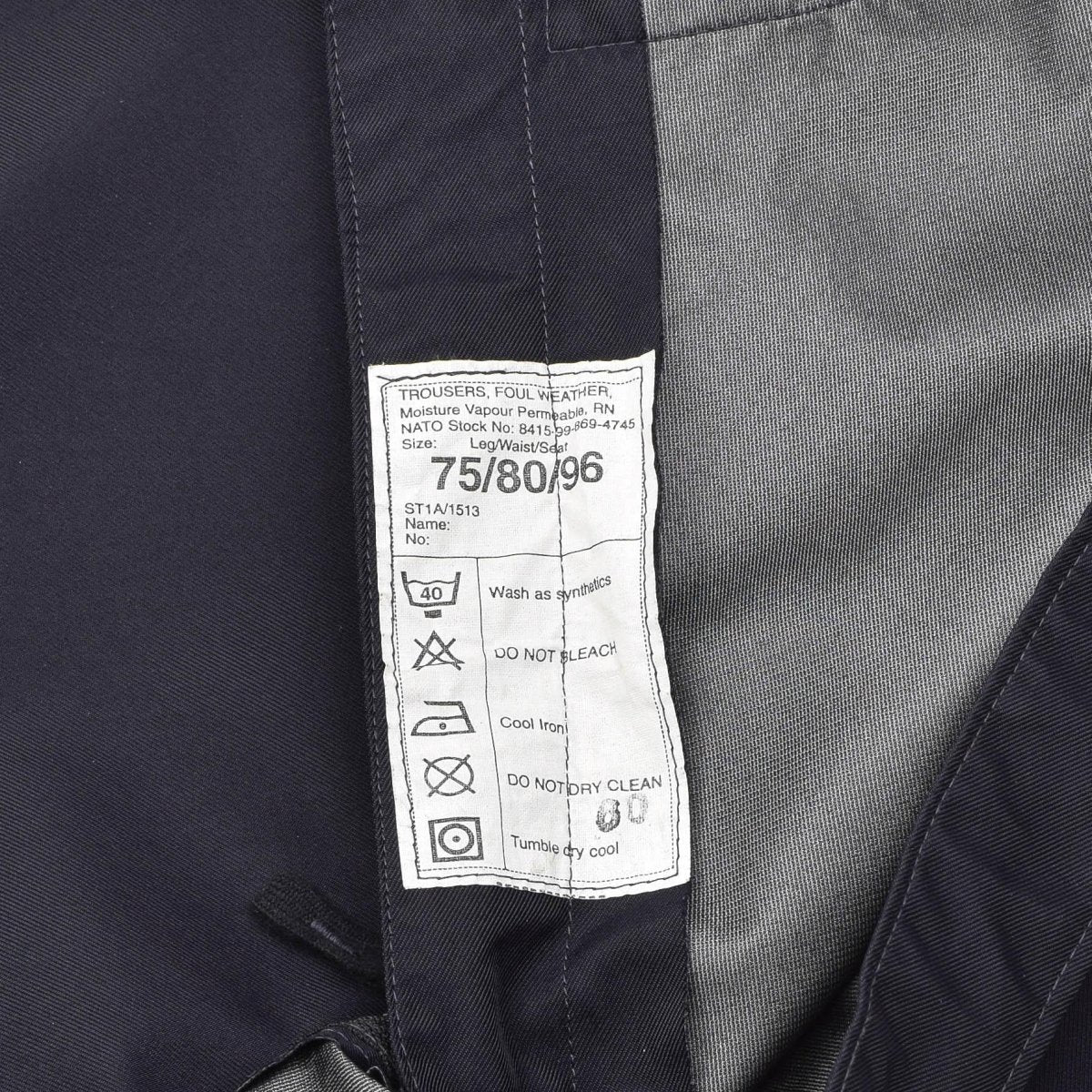 Pantalones genuinos de la policía británica Pantalones de clima húmedo impermeable al aire libre Azules