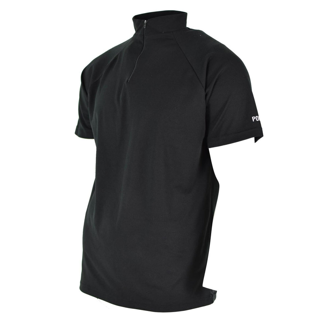 Camiseta de la policía británica genuina Black Breatable Funcional Funcional Functional Zip Guard