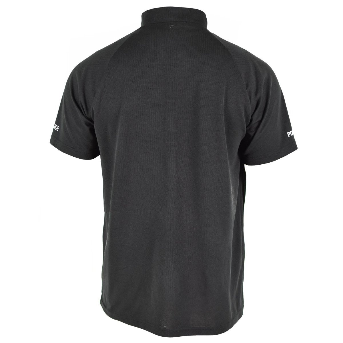 Camiseta de la policía británica genuina Black Breatable Funcional Funcional Functional Zip Guard