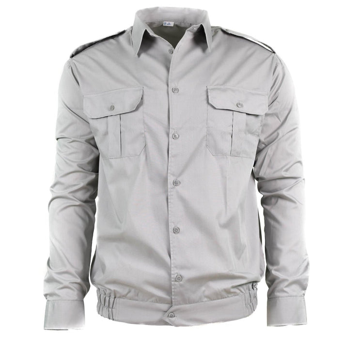Camisa gris de algodón genuina del ejército búlgaro no emitida militar de manga larga NUEVO - GoMilitar