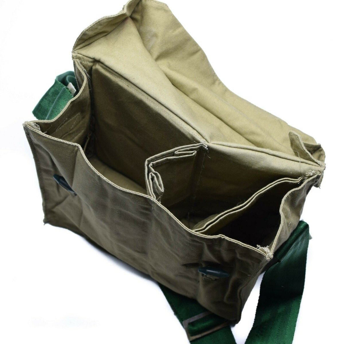 Genuino ejército búlgaro Haversack Canvas Caki Side Shoulder Bag Pack Nuevo