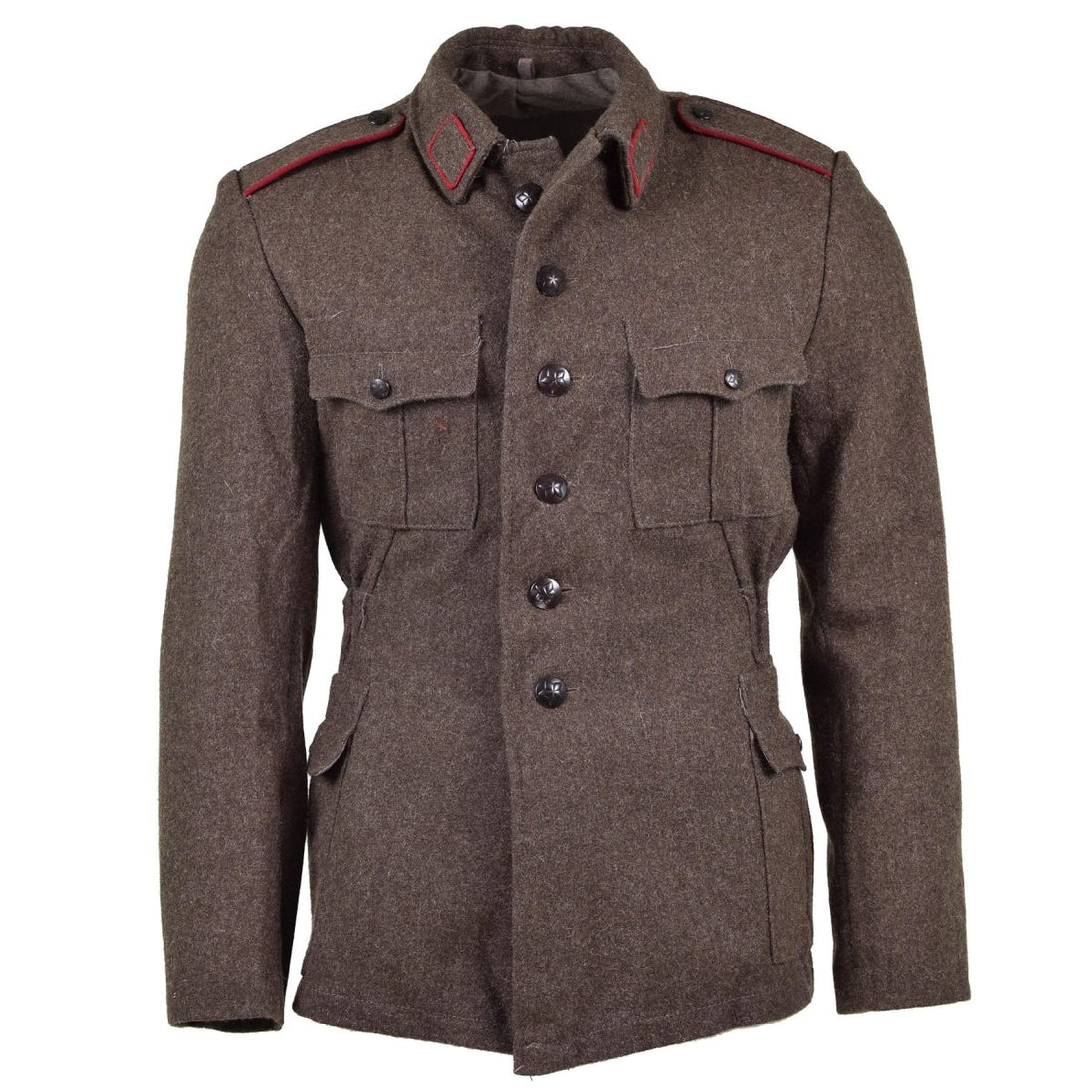 Genuina chaqueta del ejército búlgaro lana de lana militar uniforme uniforme gris gris