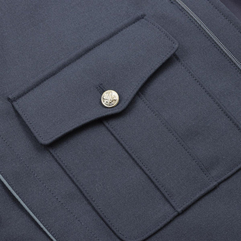 Botones de plata azuleal genuino botones plateados chaqueta de blusa militar casual nuevo