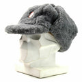 Genuino ejército checo Capa de invierno Ushanka Fur gris Sombrero cálido Cz Militares Isignia