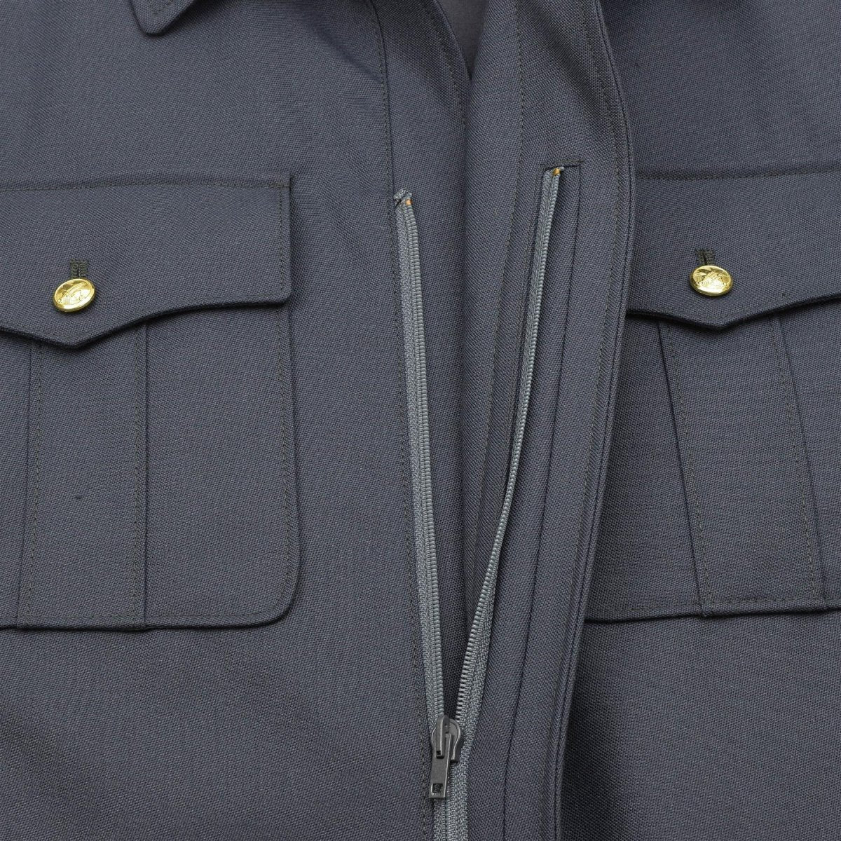 Genno de blusa azul checo checo Botones dorados Butones del ejército casual BLOUSON NUEVO