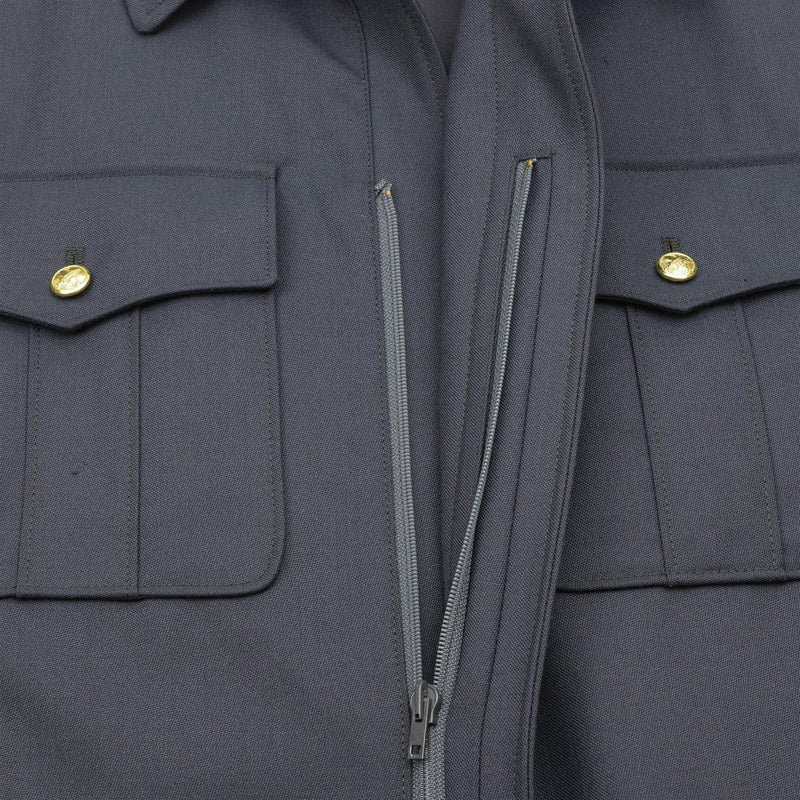 Genno de blusa azul checo checo Botones dorados Butones del ejército casual BLOUSON NUEVO