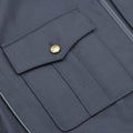 Genno de blusa azul checo checo Botones dorados Butones del ejército casual BLOUSON NUEVO
