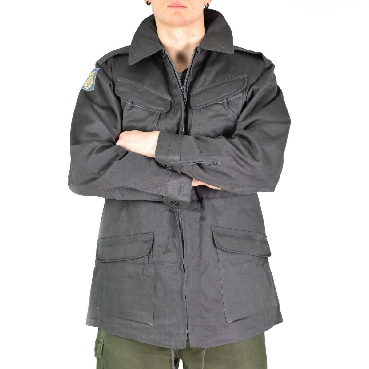 Jacket de combate del ejército danés Genuino M71 Dinamarca Gray Grey Field Excedente Nuevo