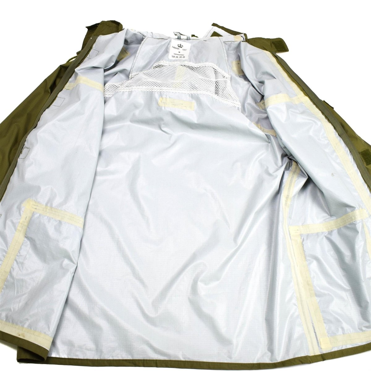 Genuino ejército danés O.D Chaqueta de clima húmedo Impleve de lluvia con capucha Dinamarca Dinamarca