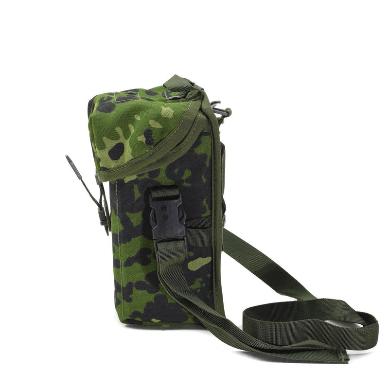 Genuine Danish Military camouflage LMG magazine pouch with adjustable shoulder strap and quick-release buckle attachment.