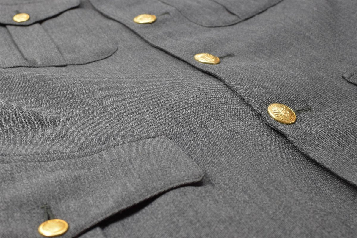 Jaqueta de uniforme de uniforme genuino ejército Grey Military Excalse UNIFORM Vestido de uniforme