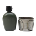 Cantina del ejército holandés genuino W Pouch y tapa de tapa de copa de acero inoxidable Alice Clips