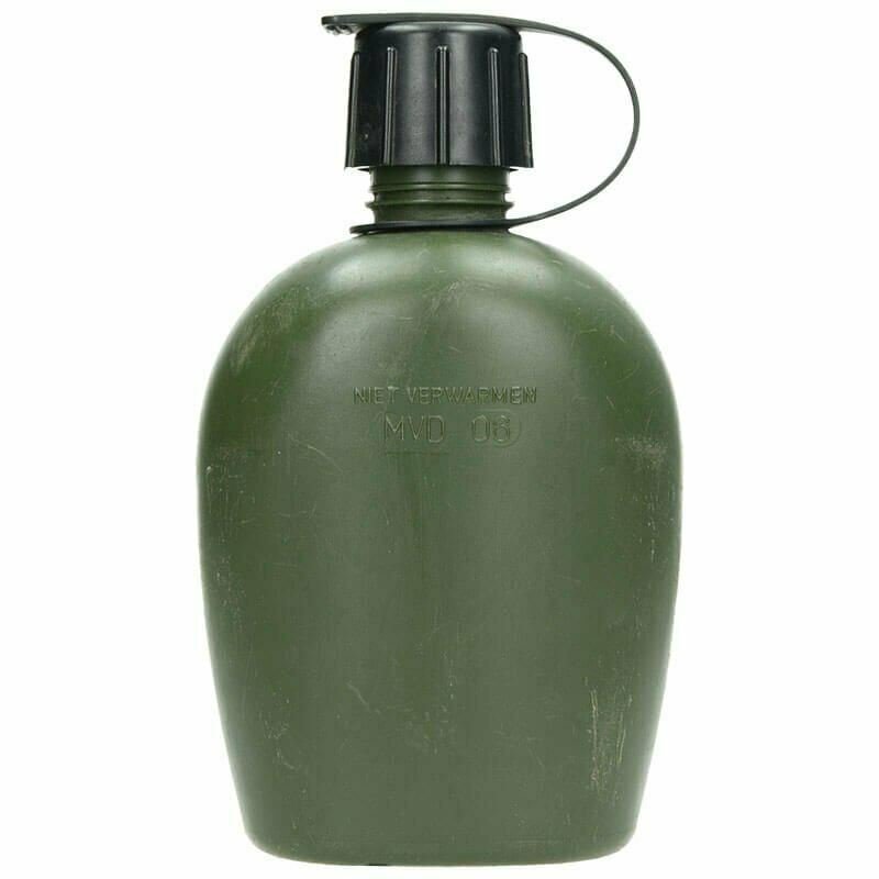 Cantina del ejército holandés genuino W Pouch y Copa de acero inoxidable Tapa Tapa DPM CAMO MOLLE