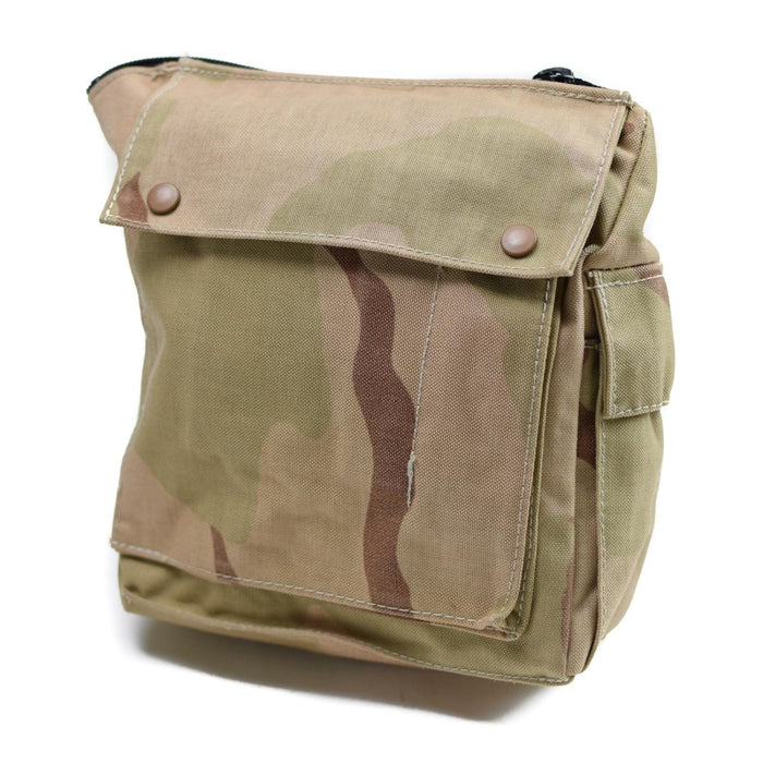 Genuino bolso de máscara de gas de camuflaje del desierto del ejército holandés con correa para el hombro y hebilla segura, bolsa vintage excedente militar.