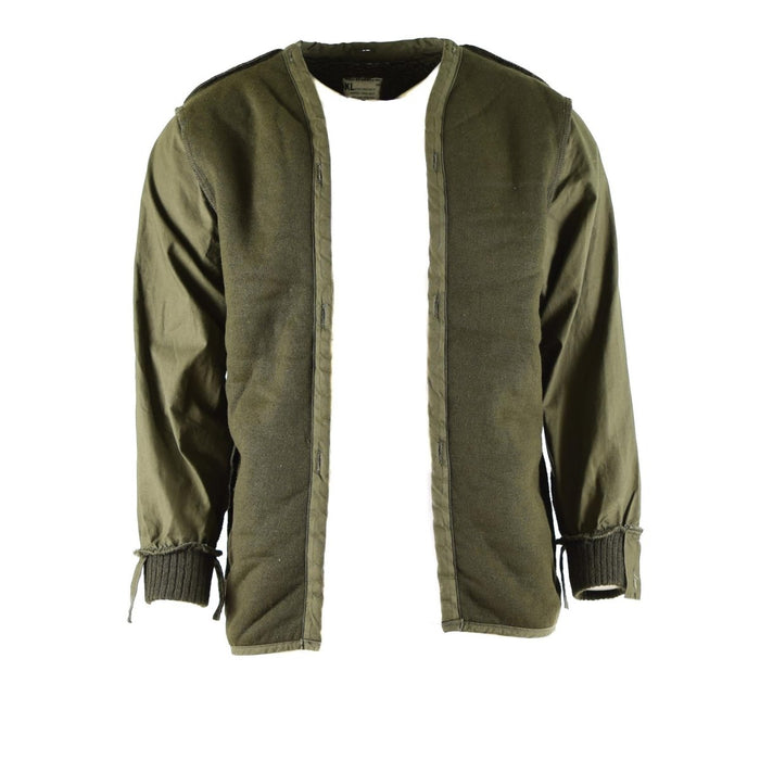 Parka con forro OD de color verde oliva del ejército holandés genuino con aislamiento modacrílico para protección contra el clima frío y húmedo.