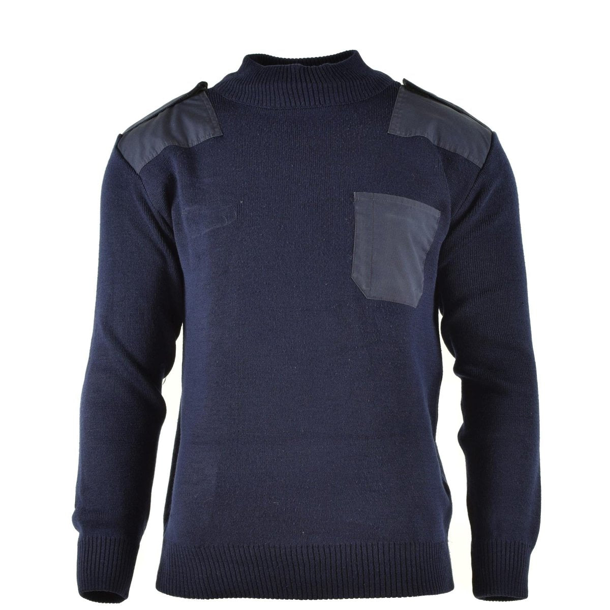 Genuino jersey del ejército holandés Jumper azul suéter militar Oficial de cuello redondo