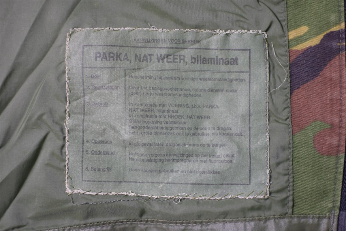 Parka de combate bilaminada impermeable auténtica del ejército holandés camuflaje DPM