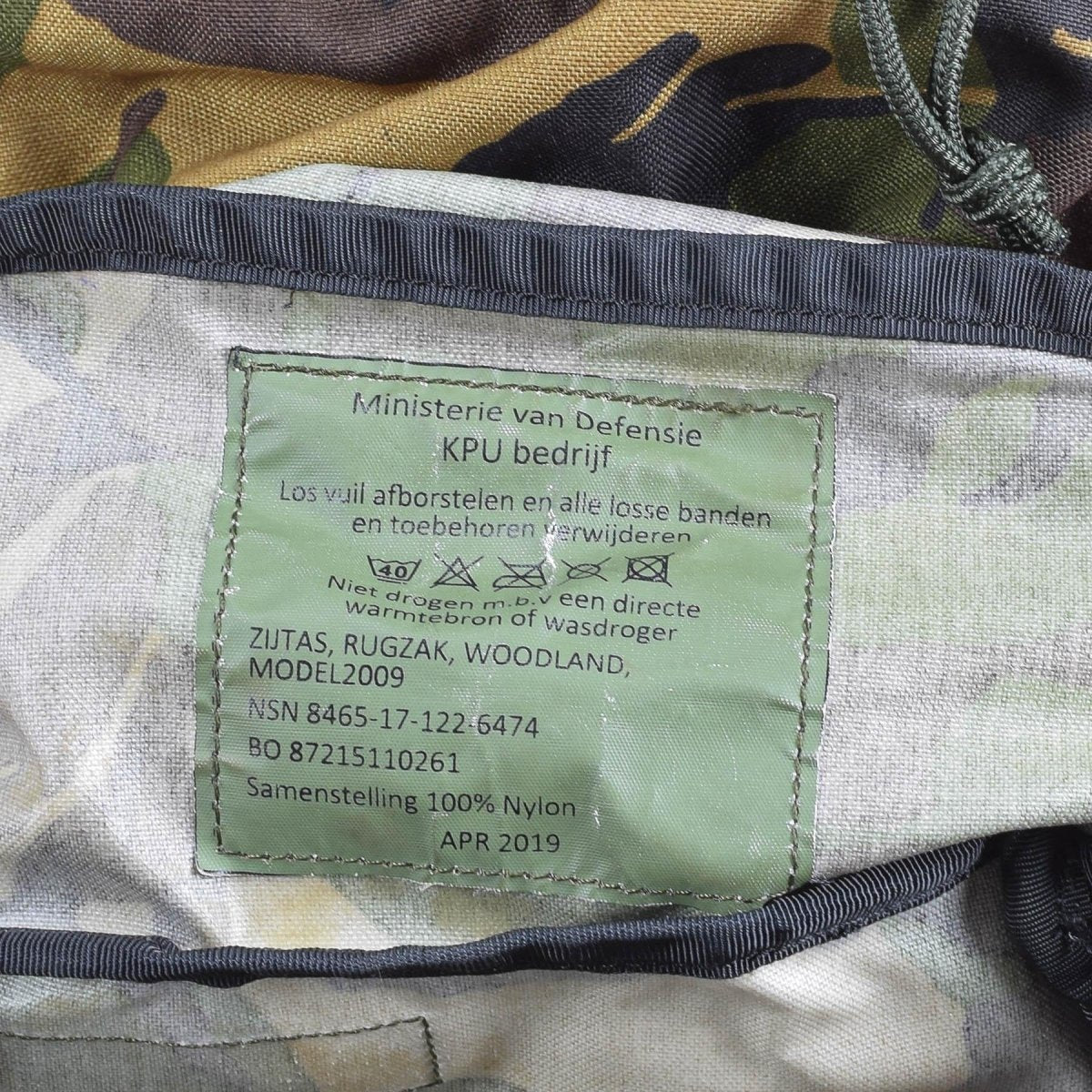 Mochila militar holandesa genuina DPM Patrón de mochila Combat 60L Táctico Táctico