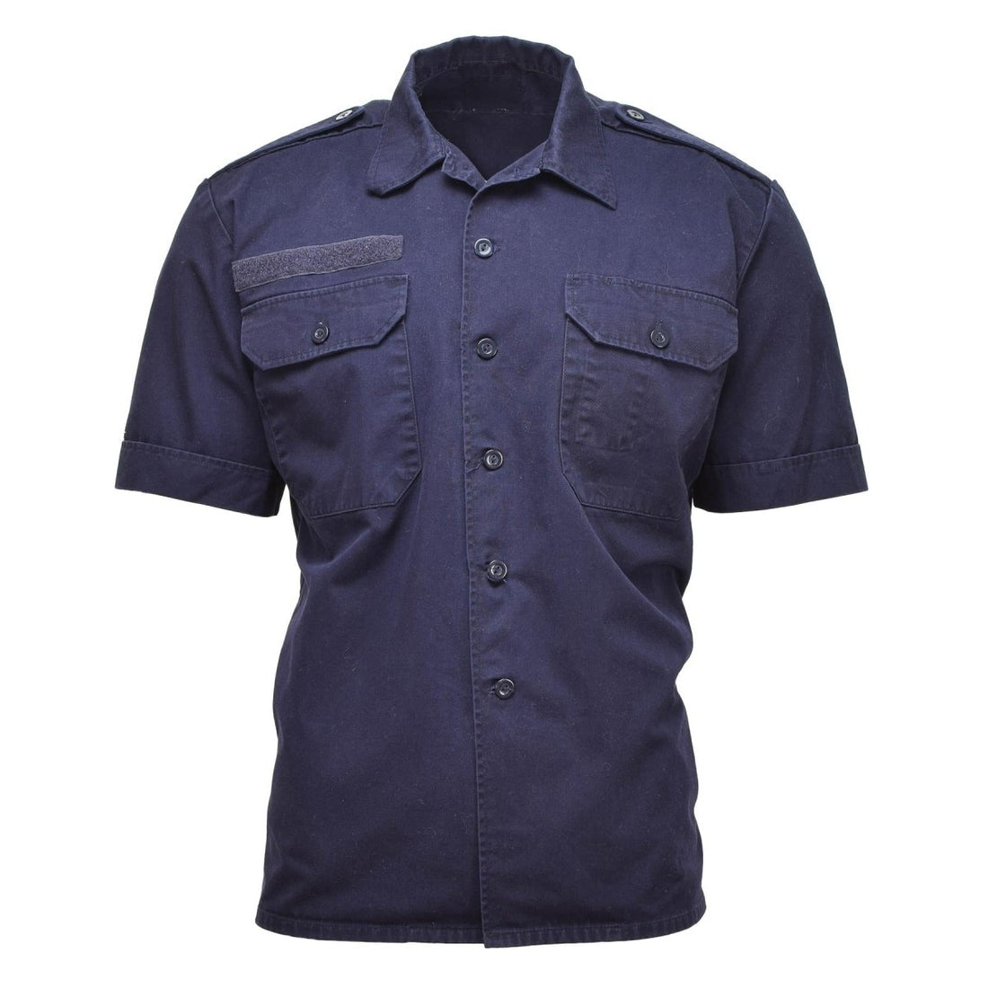 Camisas militares holandesas genuinas mangas cortas Botoned Blue Surplus