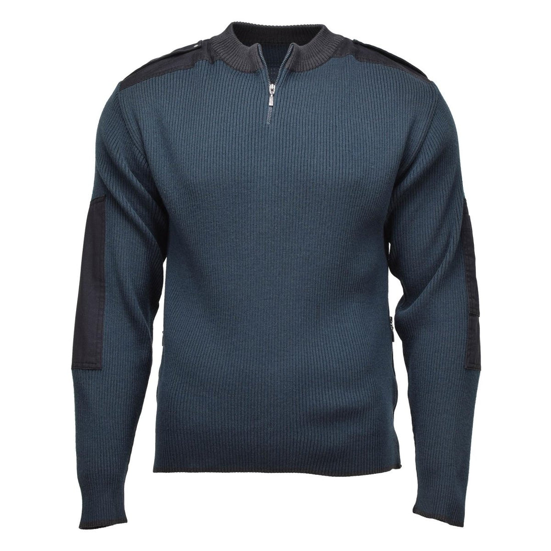 Genuino excedente militar holandés Troyer Troyer Portrover cálido trimestre zip azul suéter
