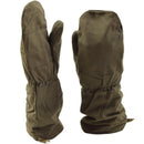 Genuine French army olive cotton mittens designed for durable winter workwear and harsh cold conditions.