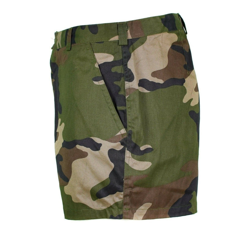 Genuinos pantalones cortos del ejército francés F1 CCE CAMO COMBAT CAMPO BERMUDA BDU NUEVO