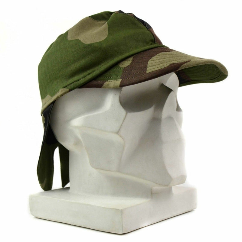 French army combat cap with CCE camo pattern and neck flap for sun and element protection