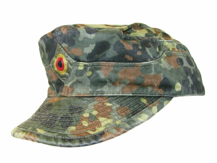 Gorra de campo de camuflaje Flecktarn del ejército alemán genuina con tela de algodón liviana y diseño plegable para usar en verano.