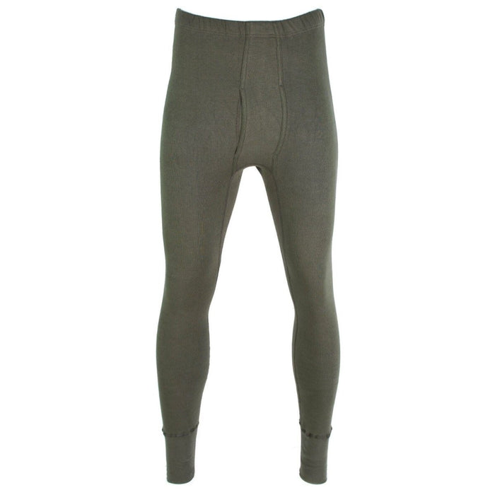 Calzoncillos largos auténticos del ejército alemán para clima frío en OD Olive, calzoncillos térmicos para calidez y comodidad.