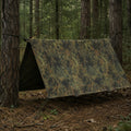 Refugio genuino del ejército alemán Half Tarpaulin Fleckt. tapa de lona impermeable poncho