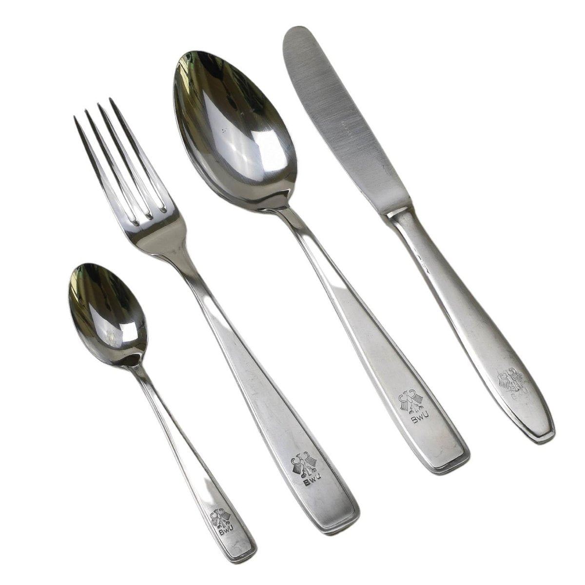Genuino alemán militar alemán comedor utensilio colocadores de tazas de cubiertos para acampar nuevas