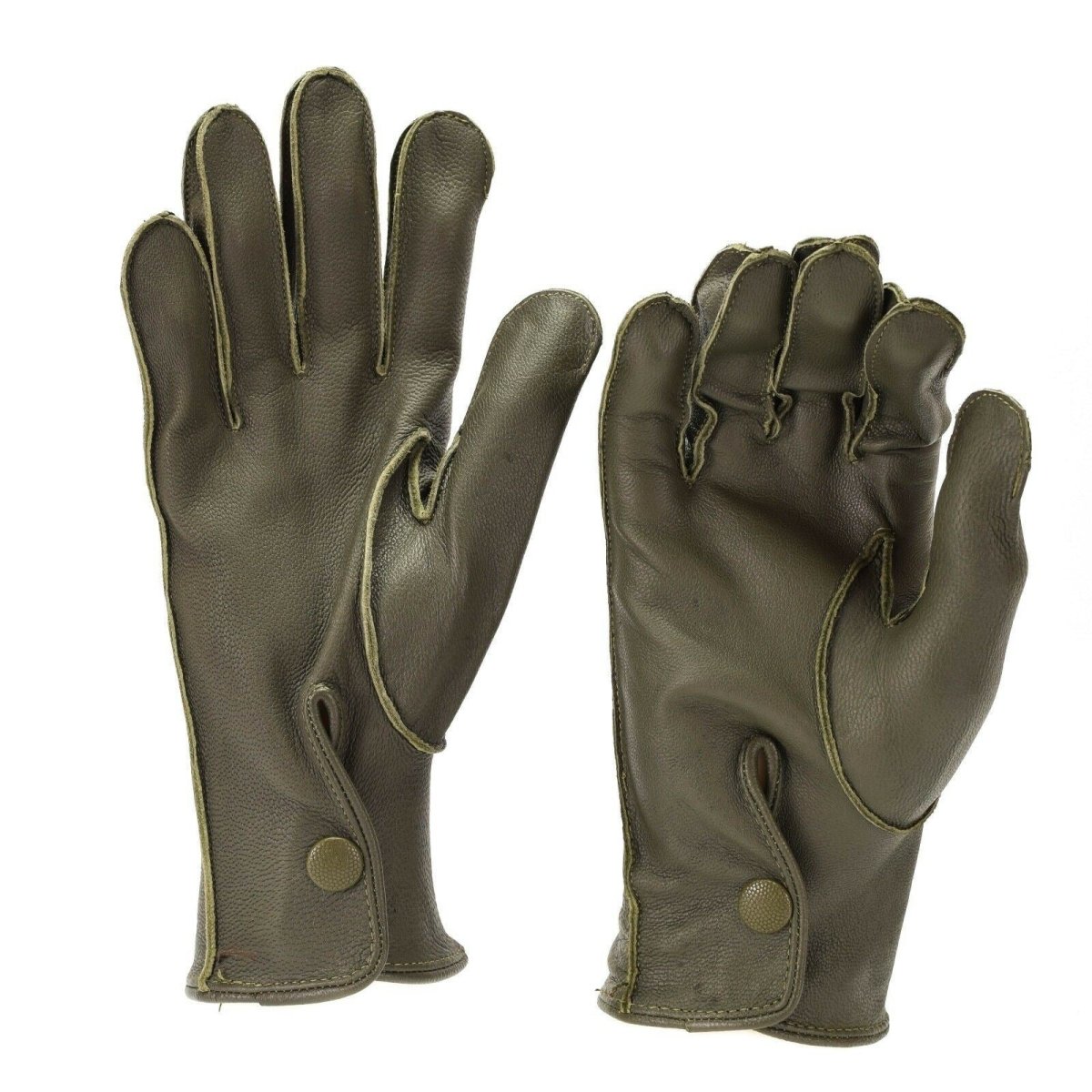 La policía alemana genuina emite guantes de cuero real Patrol Olive O.D New Genuine