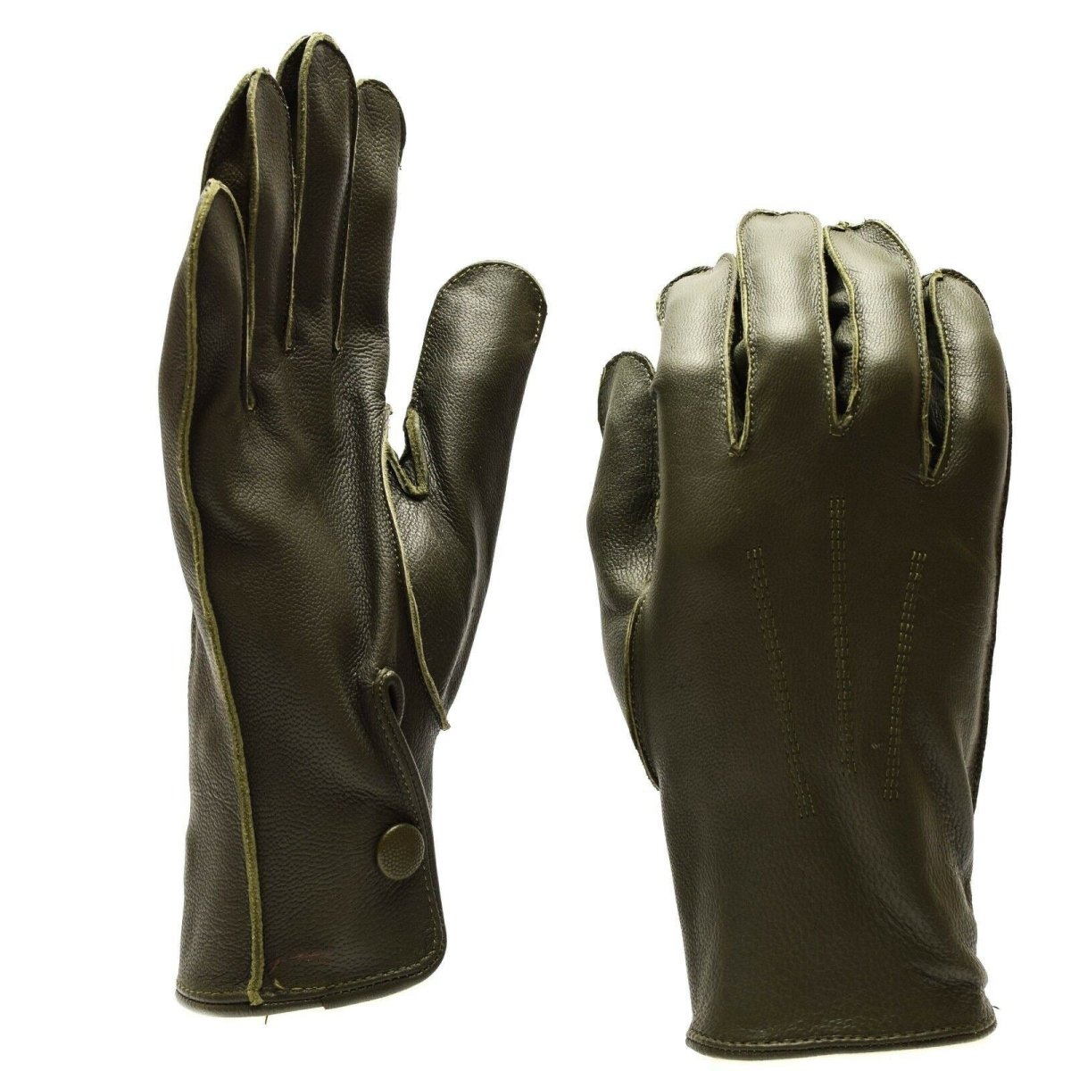 La policía alemana genuina emite guantes de cuero real Patrol Olive O.D New Genuine