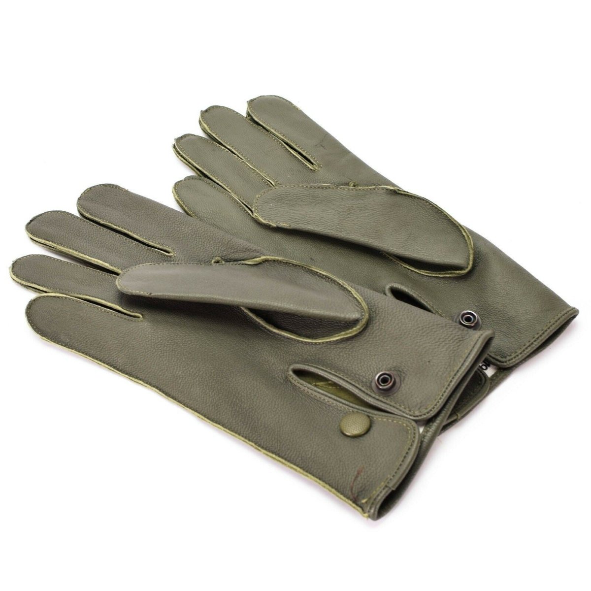 La policía alemana genuina emite guantes de cuero real Patrol Olive O.D New Genuine