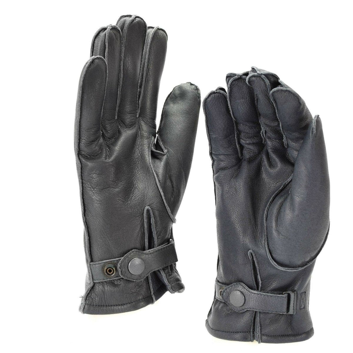 Guantes de cuero de policía alemanes genuinos patrulla lana gris forrada 100% invierno cálido nuevo