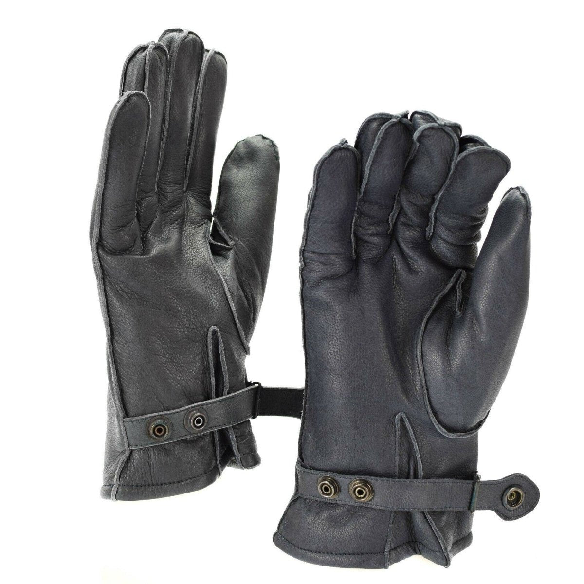 Guantes de cuero de policía alemanes genuinos patrulla lana gris forrada 100% invierno cálido nuevo